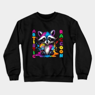 artistic raccoon Crewneck Sweatshirt